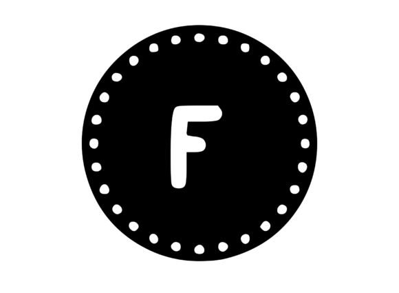 Mono Minted Gold Coin Letter SVG F