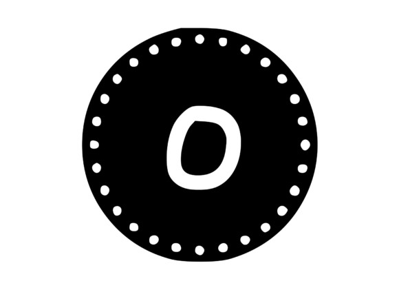 Mono Minted Gold Coin Letter SVG O
