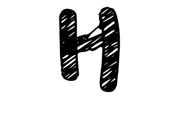 Rough and Messy Scribbled Mono Letter H
